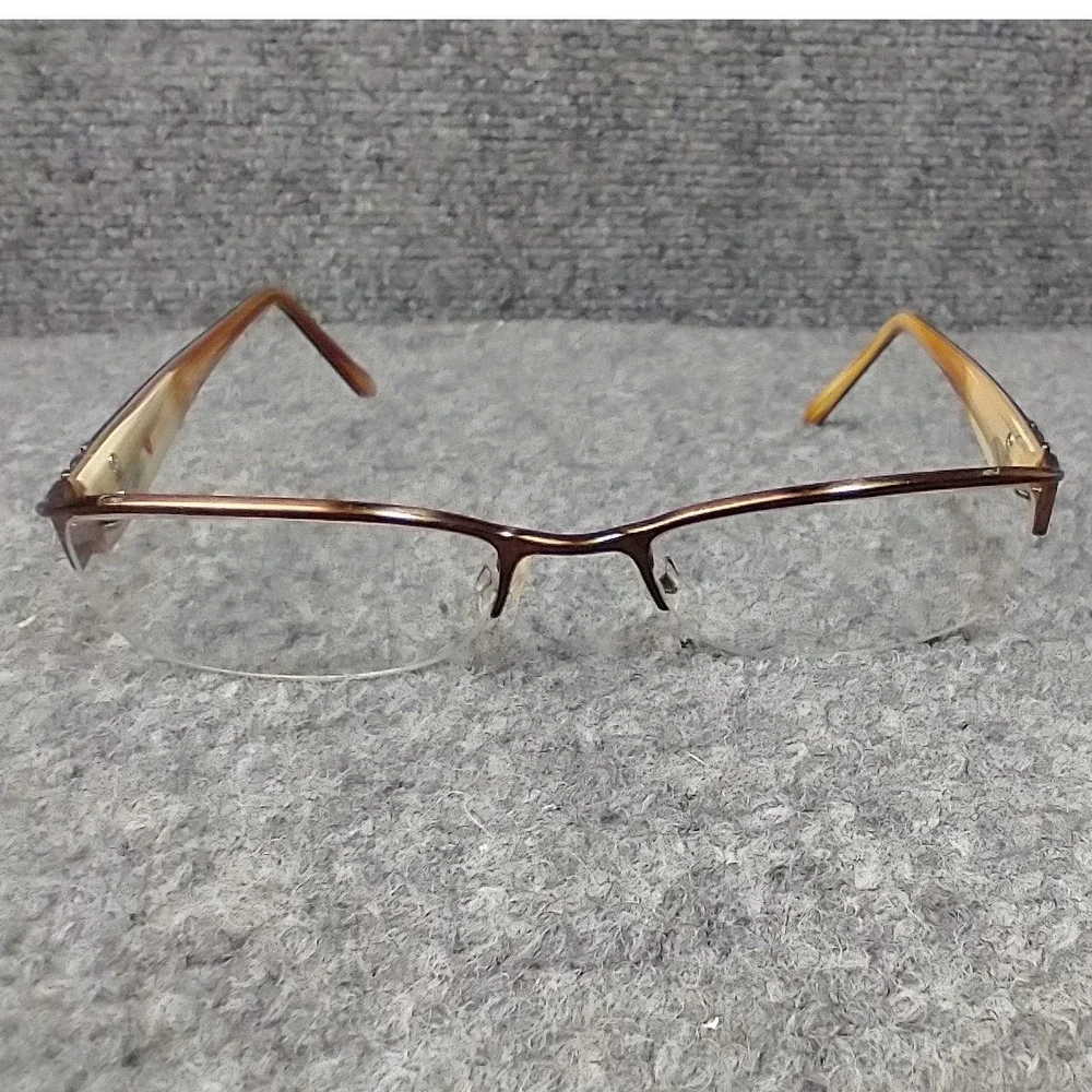 Elle EL13304 Brown Semi-Rimless Eyeglass Frames Women 50-18-135 Tortoise Temple‎